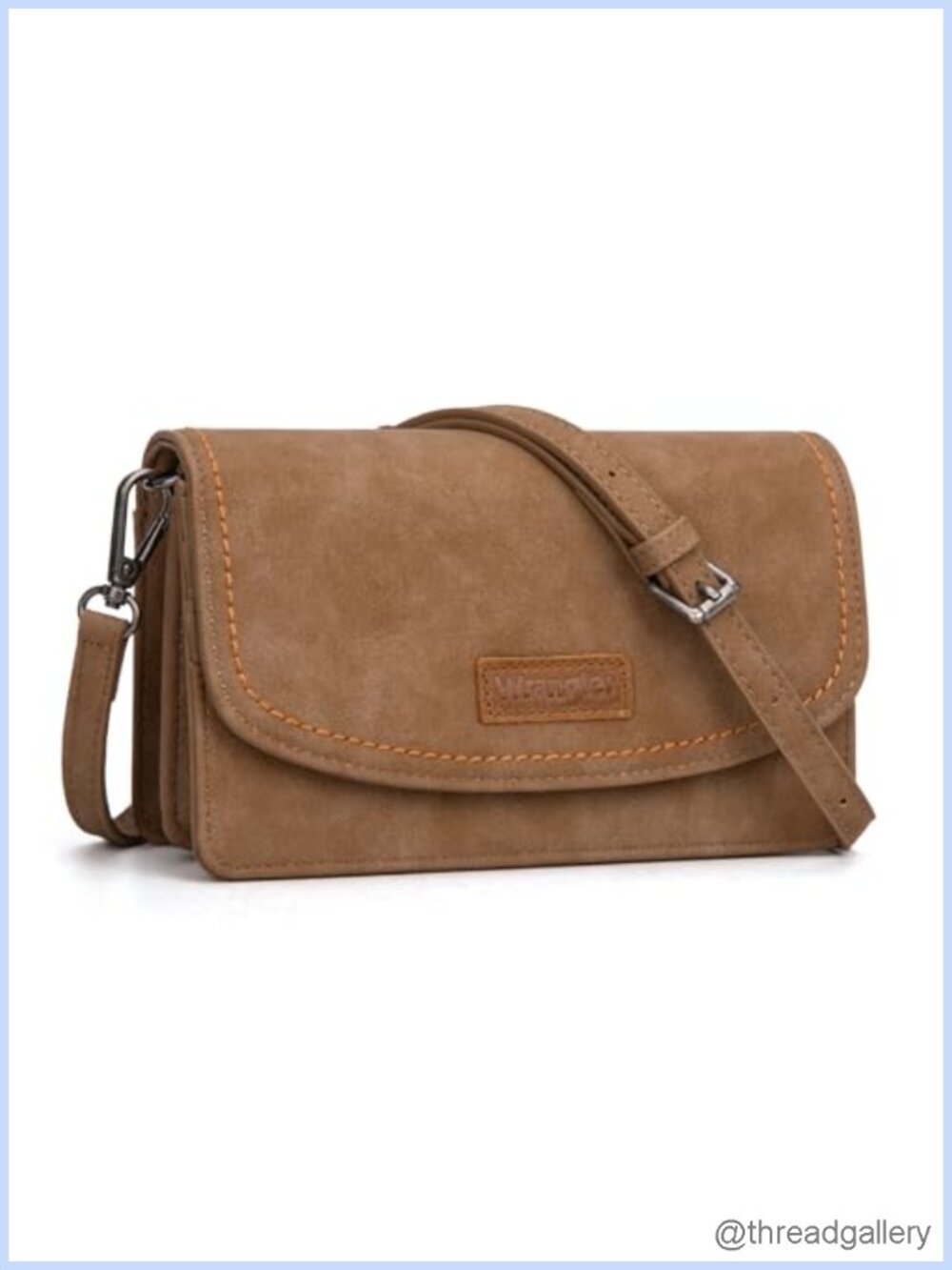 PU Leather RFID Crossbody Wallet with Card Slots Adjustable Strap